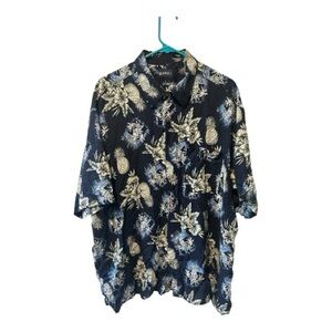 Puritan 2XL Hawaiian Shirt Pineapple Tropical Button Front Mens